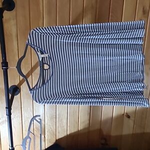 Matilda Jane Gray and White Striped Top